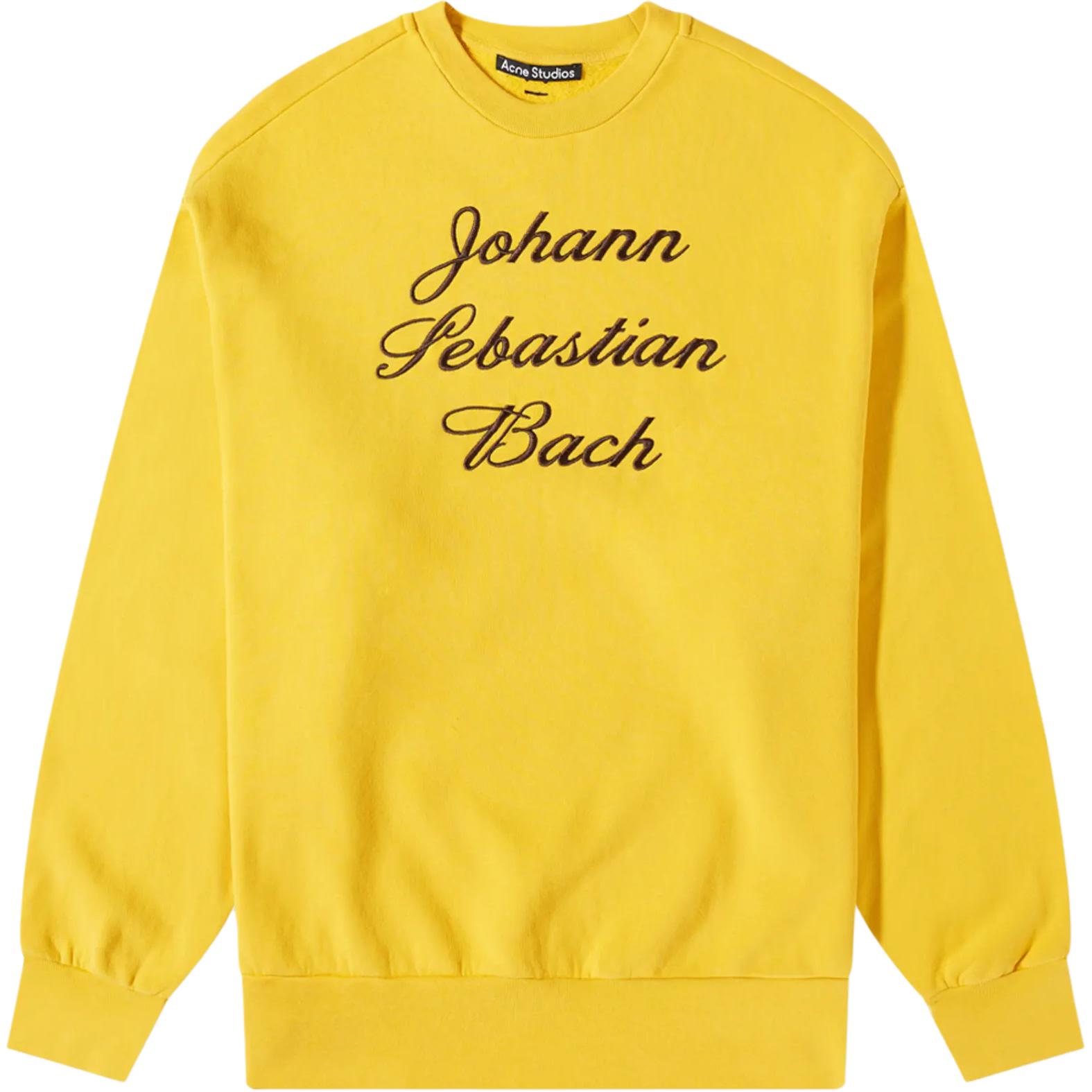Acne Studios SS22 Yellow Face Embroidered Unisex Crewneck Sweatshirt CI0115-ABO