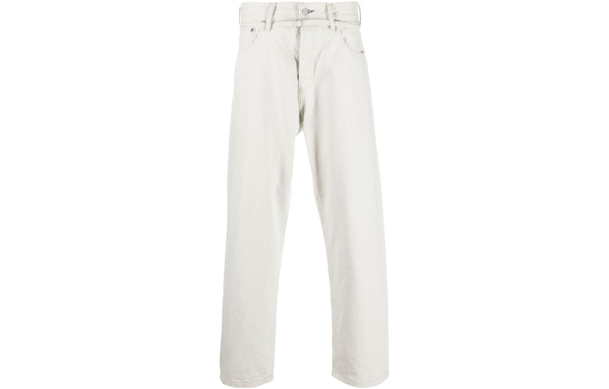 Order Acne Studios SS23 1991 Toj Unisex Loose Wide-Leg Adjustable Beige Denim Jeans C00043-BURF31