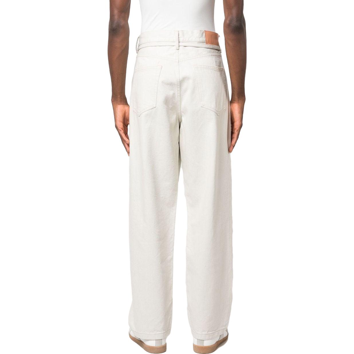 Shop Acne Studios SS23 1991 Toj Unisex Loose Wide-Leg Adjustable Beige Denim Jeans C00043-BURF31