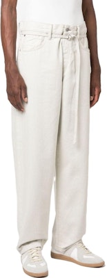 Acne Studios SS23 1991 Toj Unisex Loose Wide-Leg Adjustable Beige Denim Jeans C00043-BURF31 Purchase Acne Studios SS23 1991 Toj Unisex Loose Wide-Leg Adjustable Beige Denim Jeans C00043-BURF31