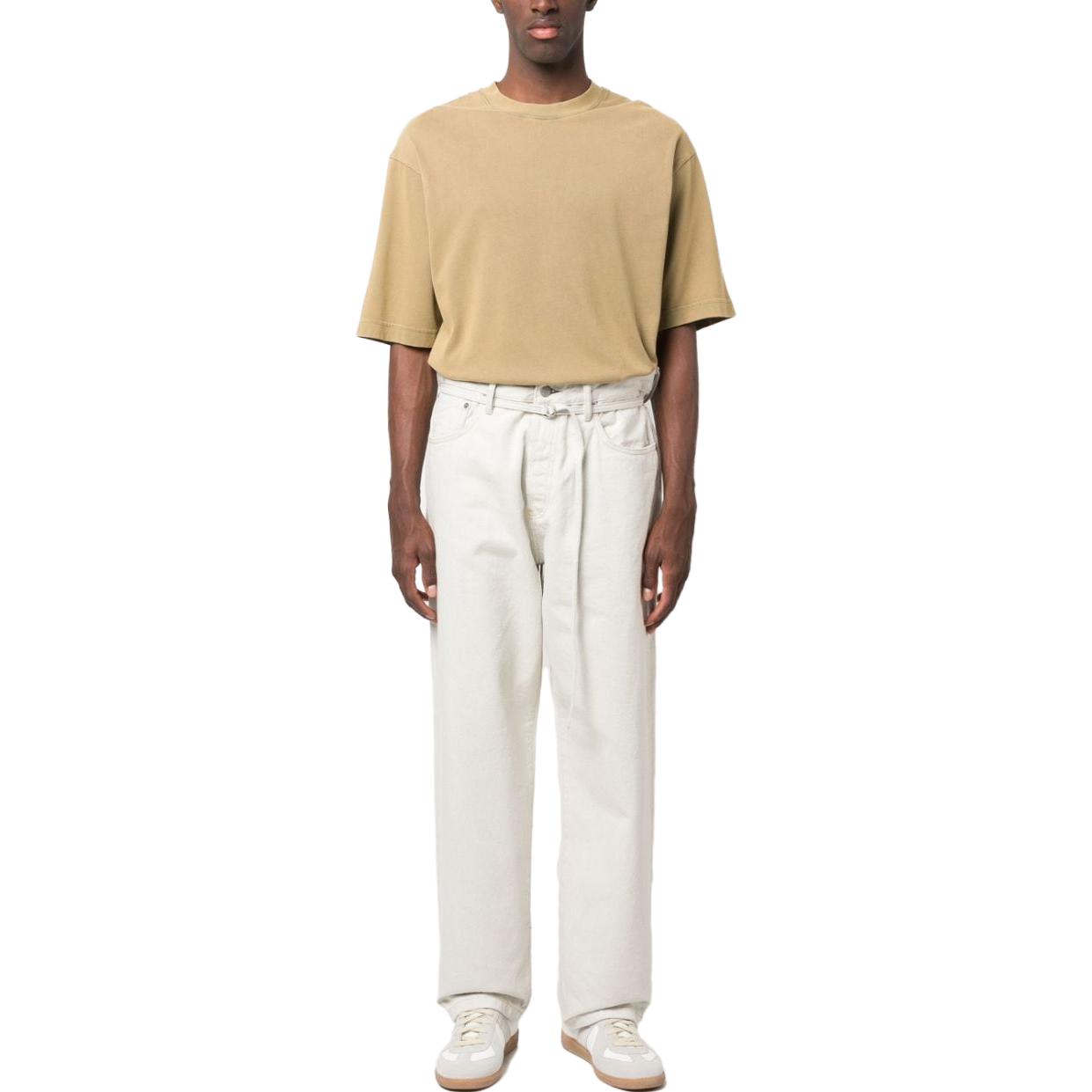 Details for Acne Studios SS23 1991 Toj Unisex Loose Wide-Leg Adjustable Beige Denim Jeans C00043-BURF31