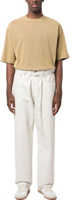 Acne Studios SS23 1991 Toj Unisex Loose Wide-Leg Adjustable Beige Denim Jeans C00043-BURF31 Details for Acne Studios SS23 1991 Toj Unisex Loose Wide-Leg Adjustable Beige Denim Jeans C00043-BURF31