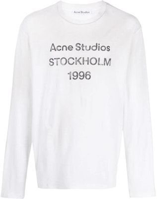 Acne Studios SS23 1996 Logo Vintage Print Long Sleeve Tee Dirty White Unisex. CL0197-DC6 Order Acne Studios SS23 1996 Logo Vintage Print Long Sleeve Tee Dirty White Unisex. CL0197-DC6