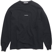 Acne Studios SS23 Black Loose Fit Crewneck Letter Print Long Sleeve Sweatshirt BI0184-900 Acne Studios SS23 Black Loose Fit Crewneck Letter Print Long Sleeve Sweatshirt BI0184-900
