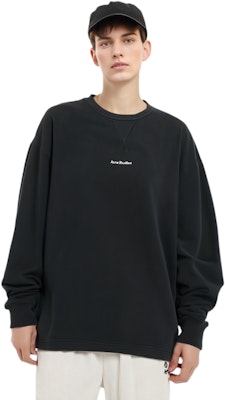 Acne Studios SS23 Sweatshirt Hitam Longgar Lengan Panjang dengan Cetakan Huruf. BI0184-900 Shop Acne Studios SS23 Sweatshirt Hitam Longgar Lengan Panjang dengan Cetakan Huruf. BI0184-900