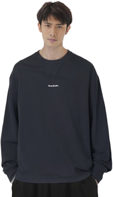 Acne Studios SS23 Sweatshirt Hitam Longgar Lengan Panjang dengan Cetakan Huruf. BI0184-900 Details for Acne Studios SS23 Sweatshirt Hitam Longgar Lengan Panjang dengan Cetakan Huruf. BI0184-900