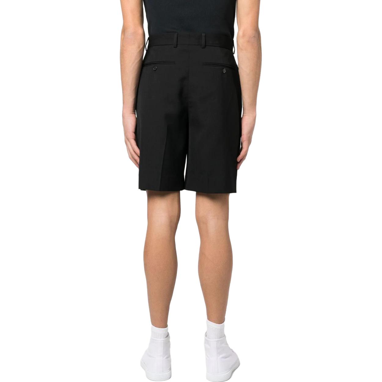 Shop Celana Pendek Jas Acne Studios SS23 Hitam Polos dengan Detail Lipit. BE0125-900