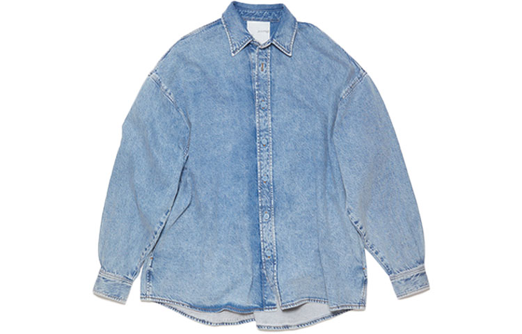 Acne Studios SS23  Blue Denim Washed Cotton Button-Up Relaxed Shirt. BB0516-135
