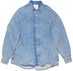 Acne Studios SS23 Kemeja Cotton Denim Biru Washed Button-Up Relaxed Style. BB0516-135 Order Acne Studios SS23 Kemeja Cotton Denim Biru Washed Button-Up Relaxed Style. BB0516-135