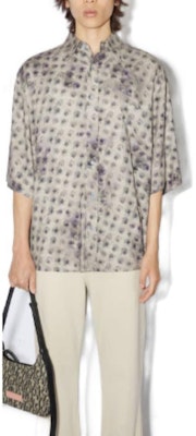 Acne Studios SS23 Daisy Print Button-Up Shirt Grey BB0501DCI Lookbook Acne Studios SS23 Daisy Print Button-Up Shirt Grey BB0501DCI