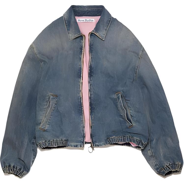 Order Acne Studios SS23 Jaket Denim Puffer Warna Biru Sedang. B90662-863-A