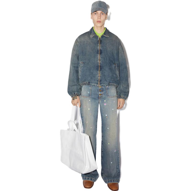 Lookbook Acne Studios SS23 Jaket Denim Puffer Warna Biru Sedang. B90662-863-A