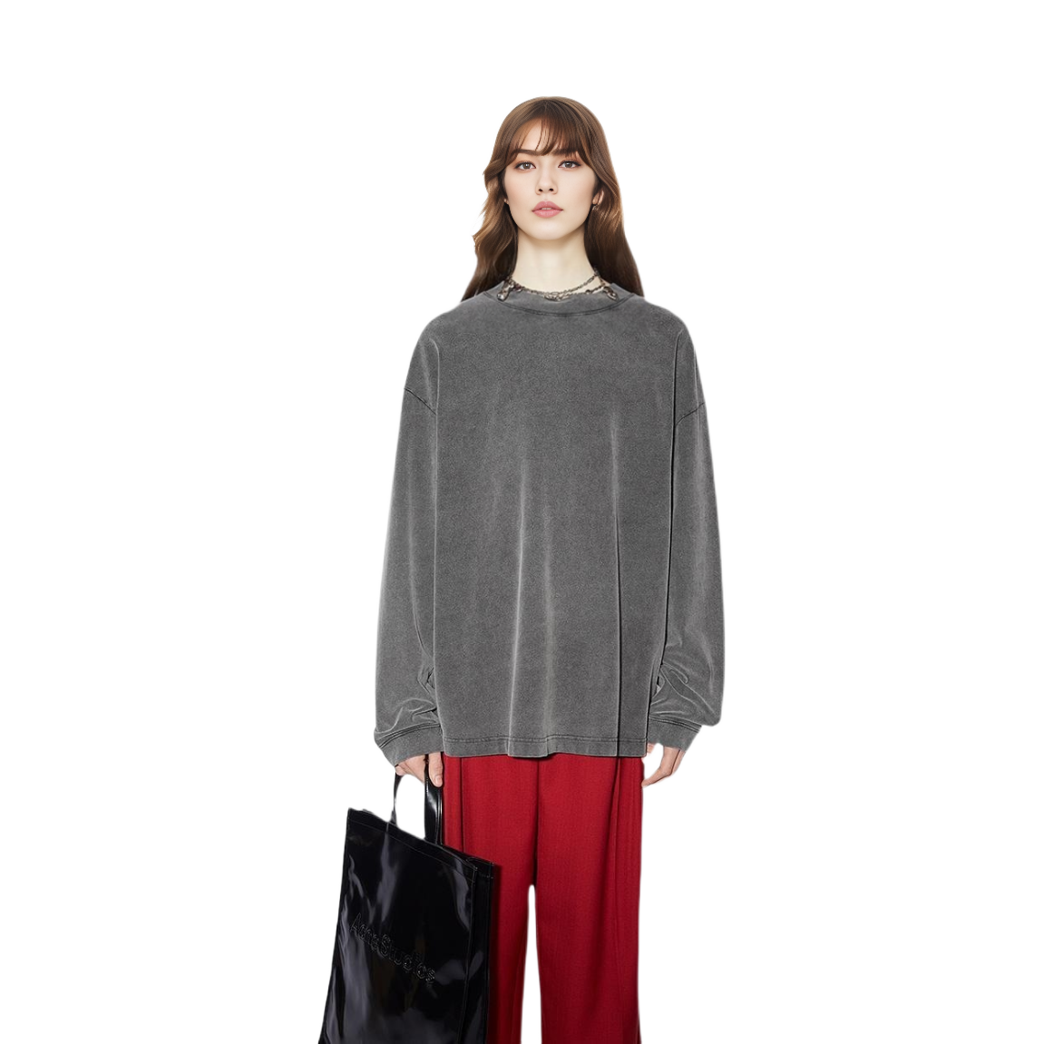 Lookbook Acne Studios SS23渐变休闲黑色套头卫衣. BL0338-BM0