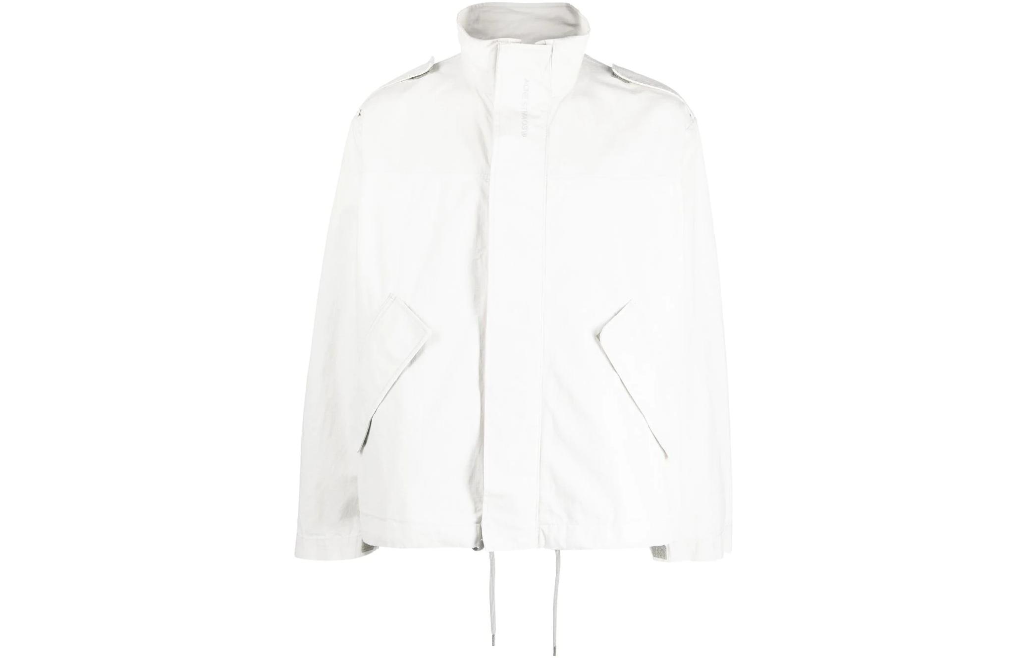 Acne Studios SS23  Grey Solid Zip-Up High Collar Jacket. B90685-CKZ
