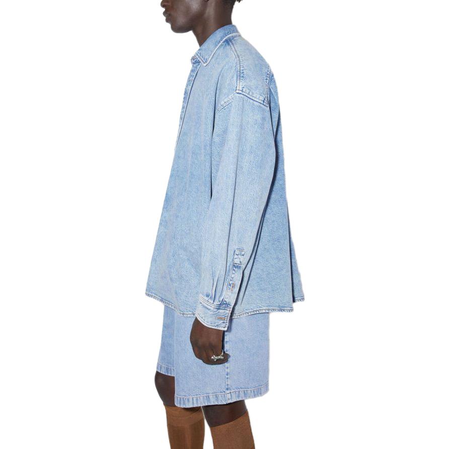 Purchase Acne Studios SS23 靛藍色扣扣丹寧長袖襯衫 FNMNSHIR000664