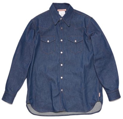 Acne Studios SS23 Indigo Denim Single-Breasted Loose Long Sleeve Shirt. BB0510-135 Buy Acne Studios SS23 Indigo Denim Single-Breasted Loose Long Sleeve Shirt. BB0510-135