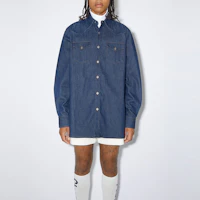 Lookbook Acne Studios SS23 靛蓝单排扣宽松长袖牛仔衬衫. BB0510-135
