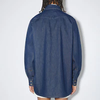 Shop Acne Studios SS23 靛蓝单排扣宽松长袖牛仔衬衫. BB0510-135