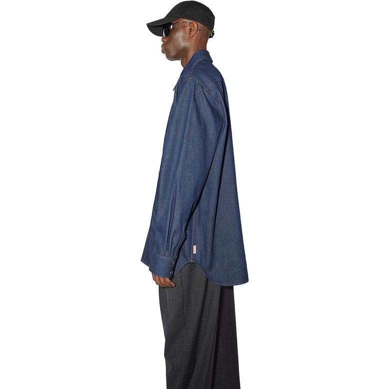 Purchase Acne Studios SS23 靛藍單排扣寬鬆長袖牛仔襯衫。 BB0510-135