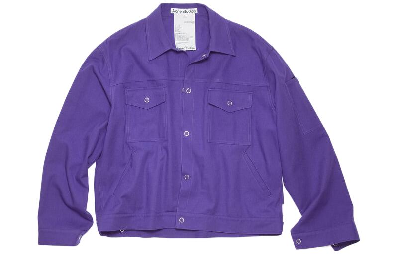 Acne Studios SS23  Purple Single-Breasted Loose Long Sleeve Jacket. B90722-BMZ
