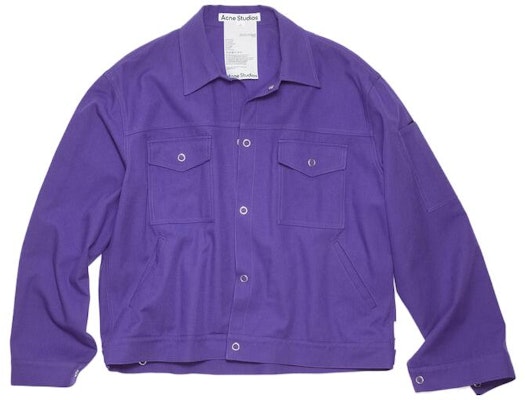 Acne Studios SS23 Chaqueta Morada Holgada de Manga Larga Abotonada. B90722-BMZ Order Acne Studios SS23 Chaqueta Morada Holgada de Manga Larga Abotonada. B90722-BMZ