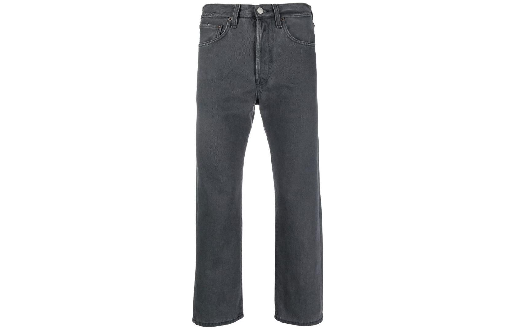 Acne Studios SS23  Vintage Washed Loose Fit Wide-Leg Jeans Gray Denim. B00281-AA3