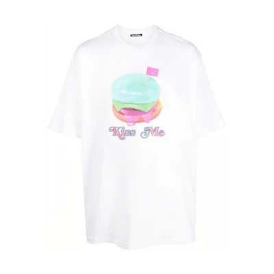 Acne Studios SS23 White Crew Neck Graphic Print T-Shirt. CL0176-183