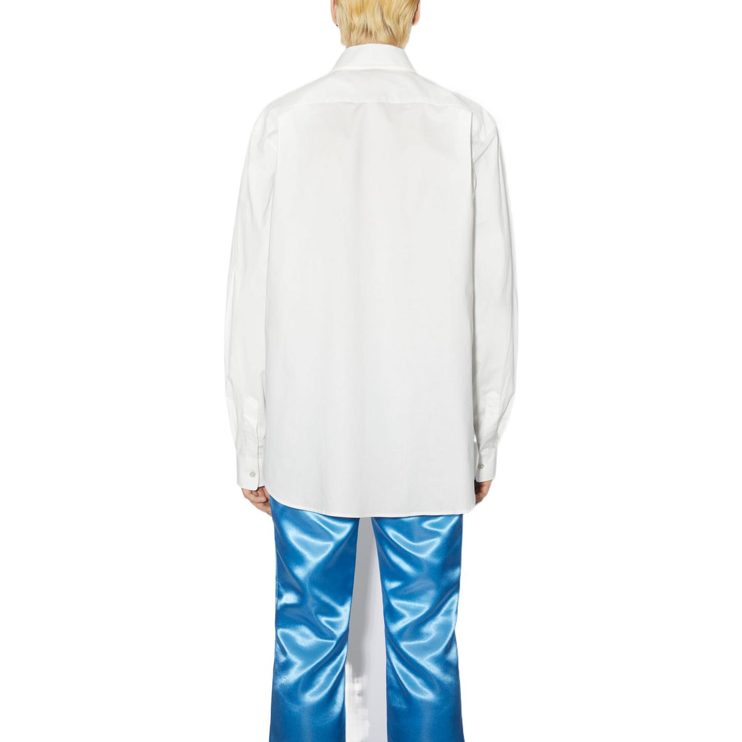 Shop Acne Studios SS23 白色纯色长袖纽扣衬衫 BB0512-100