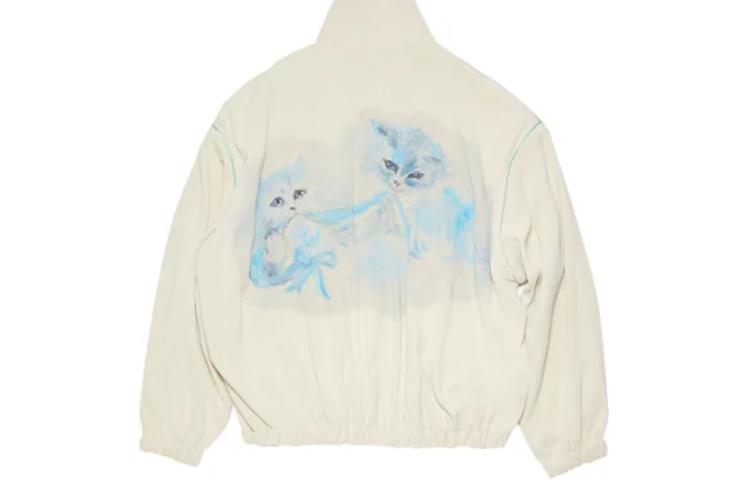 Lookbook Acne Studios SS23 Jaket Zip-Up Putih Polos B90673-DDC