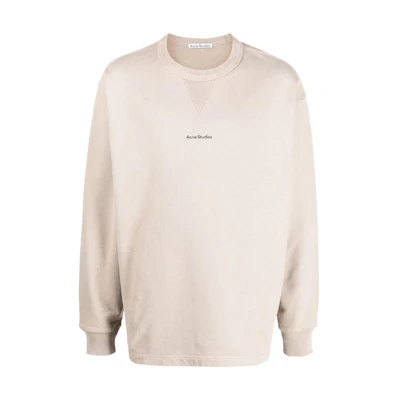 Acne Studios SS23 Beige Logo Crewneck Long Sleeve Sweatshirt BI0138-ADY