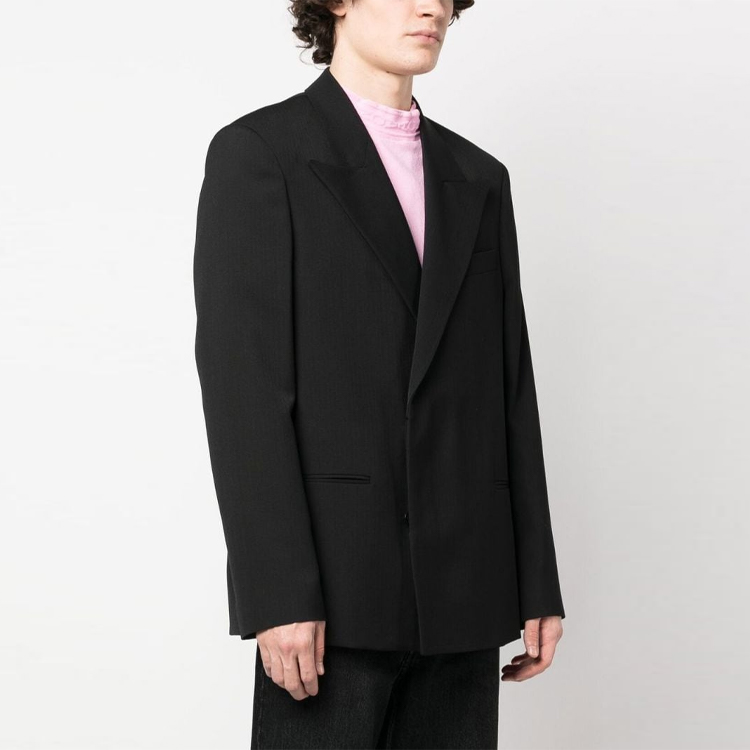 Acne Studios SS23 Black Double-Breasted Solid Suit Jacket BH0188-900 圖 5