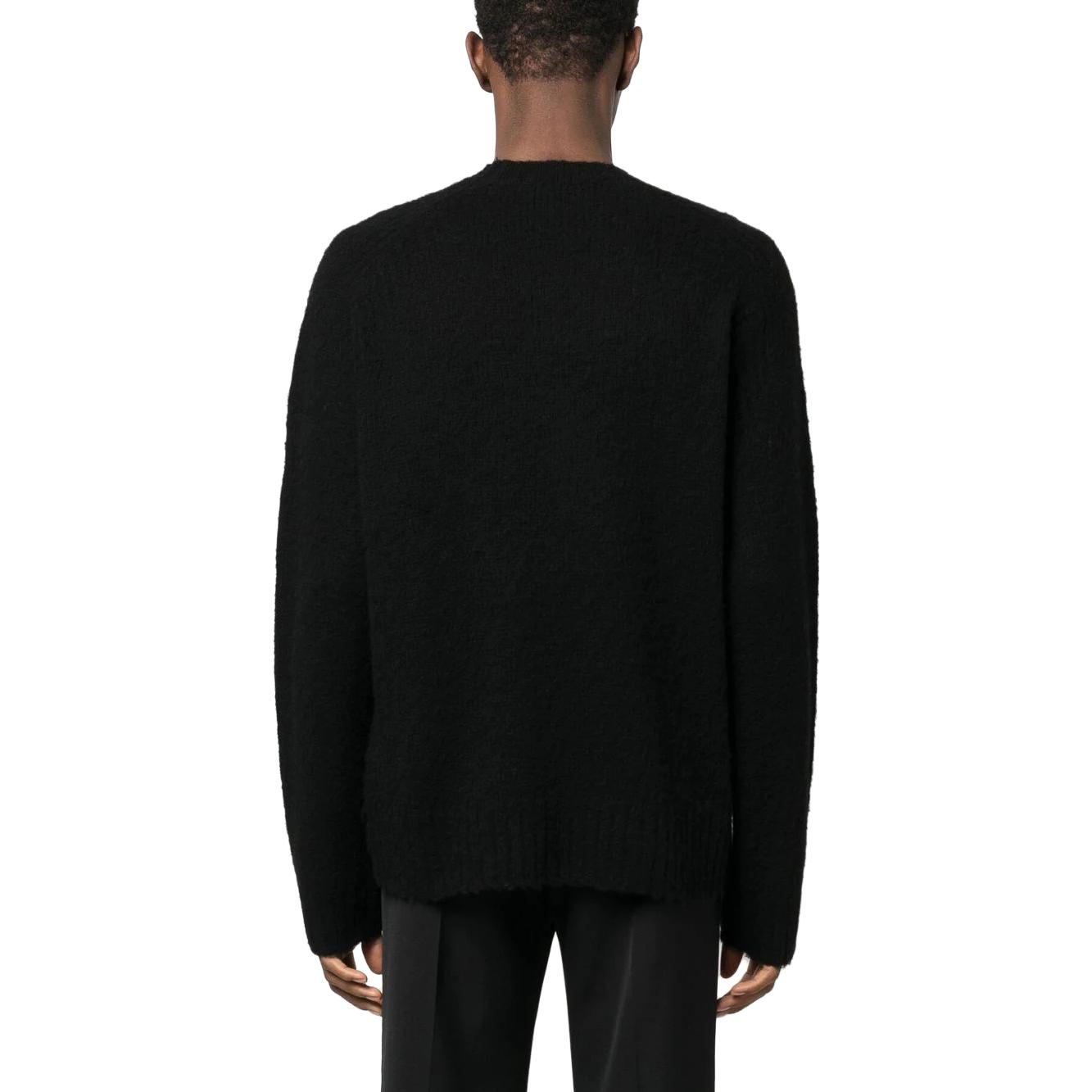 Shop Acne Studios SS23 黑色標誌長袖圓領毛衣 B60265-969