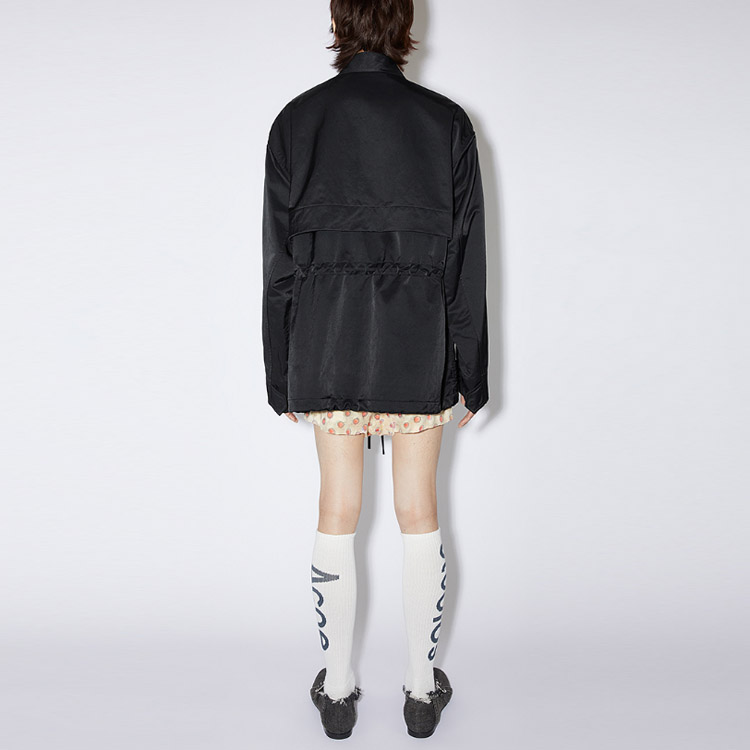 Shop Acne Studios SS23 黑色實用口袋工裝外套 B90669-900