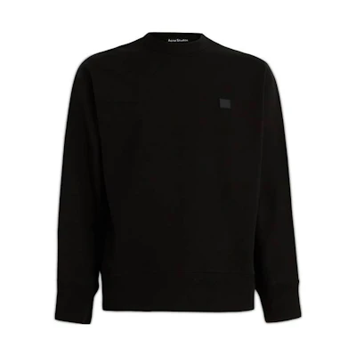 Acne Studios SS23 Black Unisex Crewneck Sweatshirt with Smiley Embroidery CI0133-900