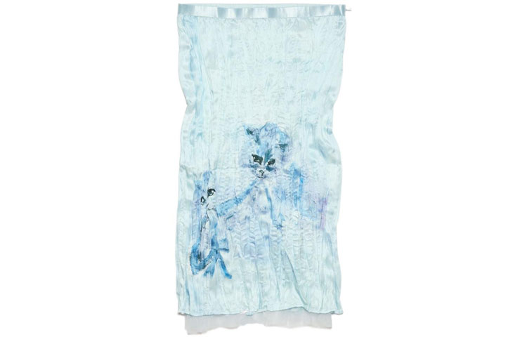 Acne Studios SS23 Cat Print Midi Skirt Light Blue. AF0316-228