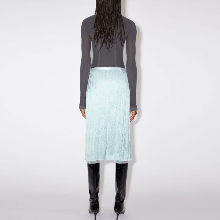 Shop Falda Midi Acne Studios SS23 Estampado de Gato Azul Claro. AF0316-228