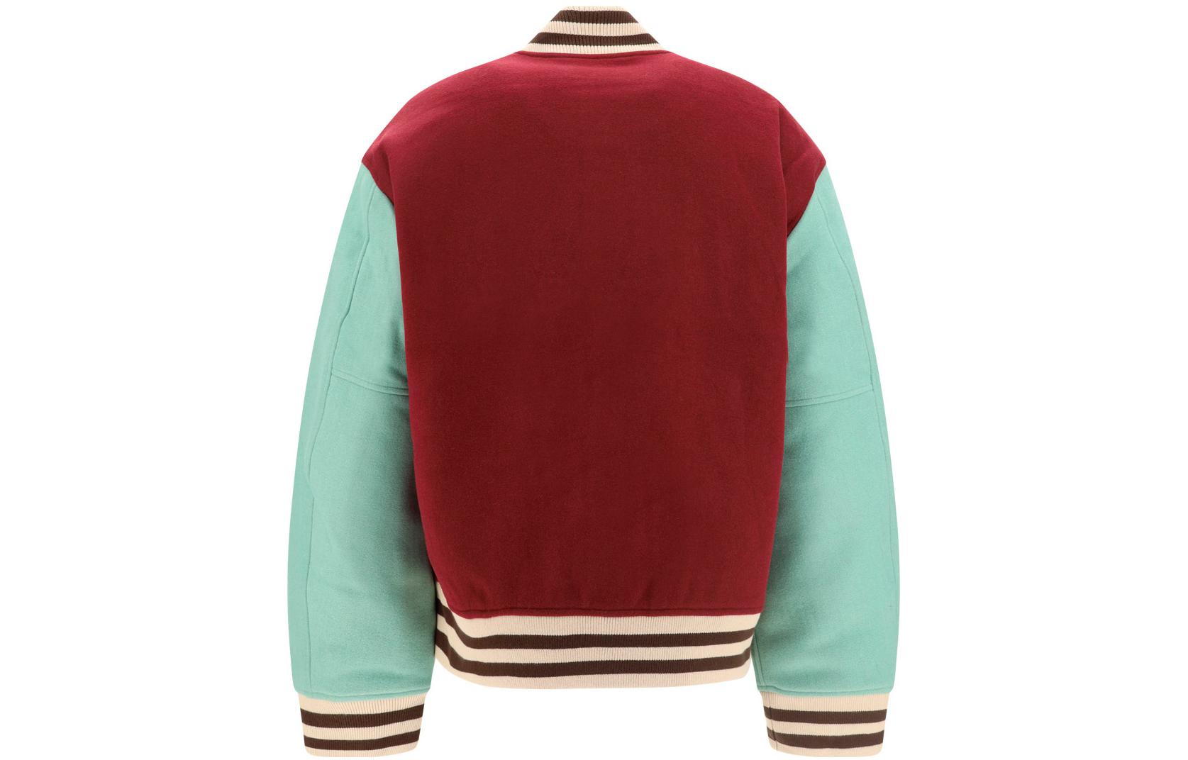 Lookbook Acne Studios SS23 Color-Block Striped Button Baseball Jacket Unisex Red C90118-ACD
