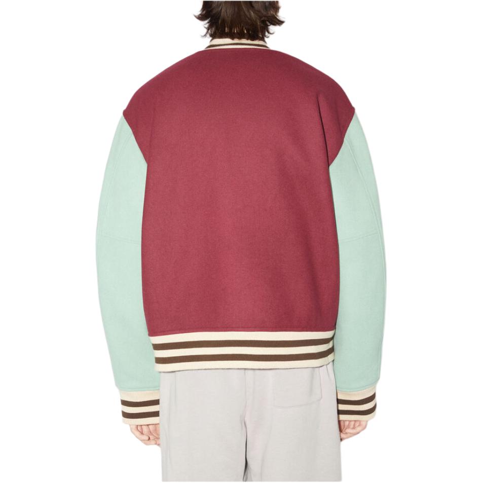 Details for Acne Studios SS23 Color-Block Striped Button Baseball Jacket Unisex Red C90118-ACD
