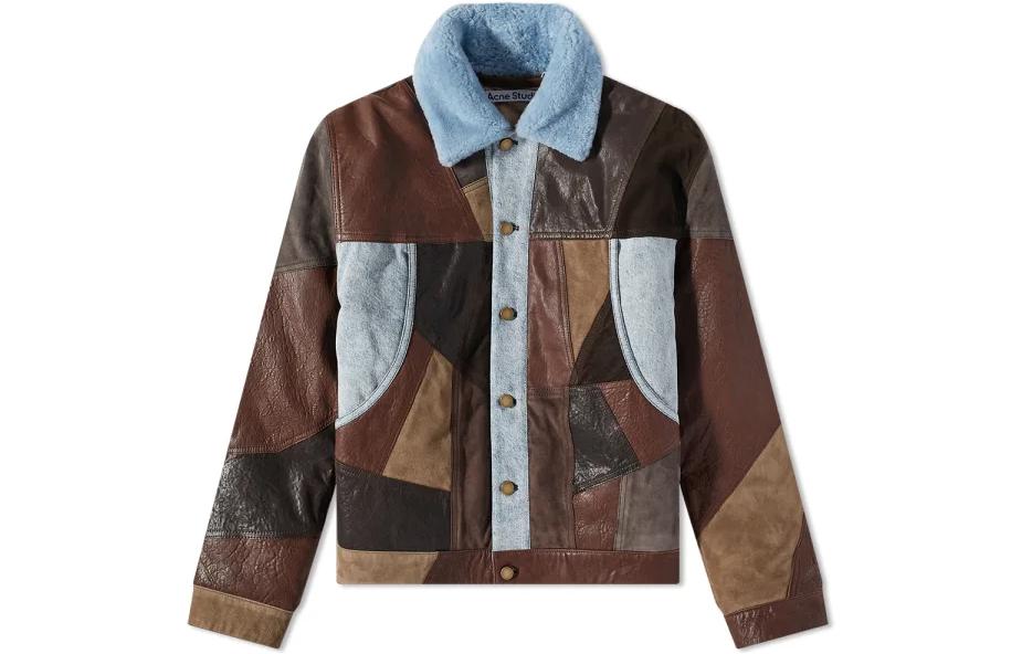 Acne Studios SS23 Colorblock Shearling Collar Jacket Multicolor B70110-ALR