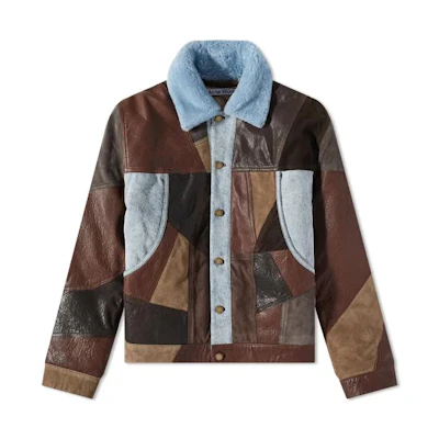Acne Studios SS23 Colorblock Shearling Collar Jacket Multicolor B70110-ALR