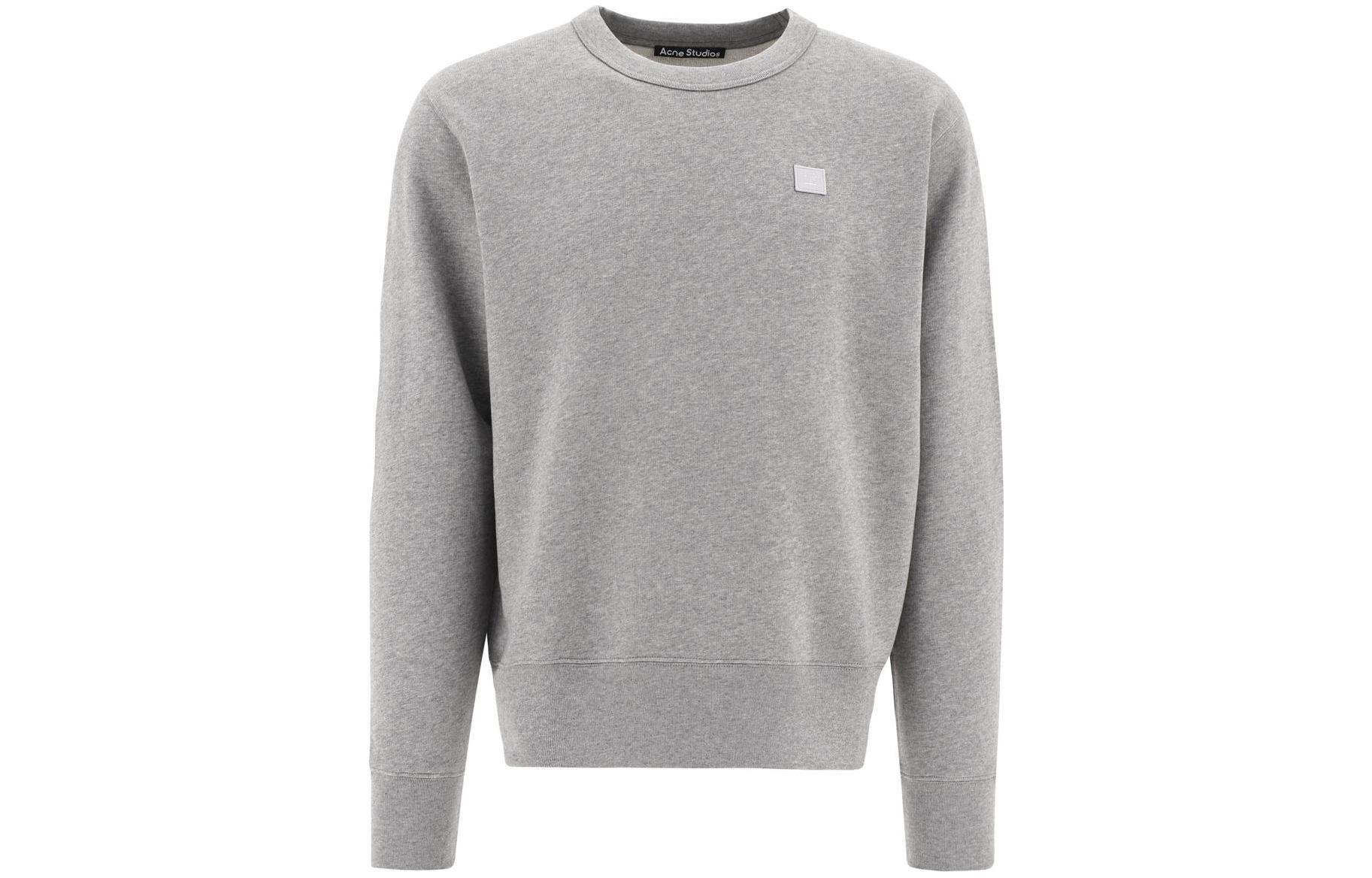 Acne Studios SS23 Crewneck Solid Long Sleeve Sweatshirt Grey CI0131X92