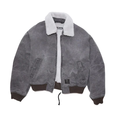 Acne Studios SS23 Denim Detachable Collar Pilot Jacket Unisex Charcoal Grey C90120-AFH