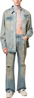 Lookbook Acne Studios SS23蓝色做旧牛仔纽扣长袖衬衫. BB0526-AUZ