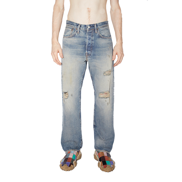 Acne Studios SS23 Distressed Straight-Leg Denim Jeans 2003 for Men in Blue. B00299-AUZ 圖 3