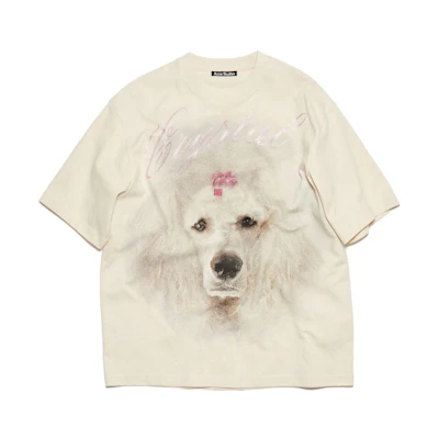 Acne Studios SS23 Dog Print Oversized Tee Unisex Off-White CL0215-BHU