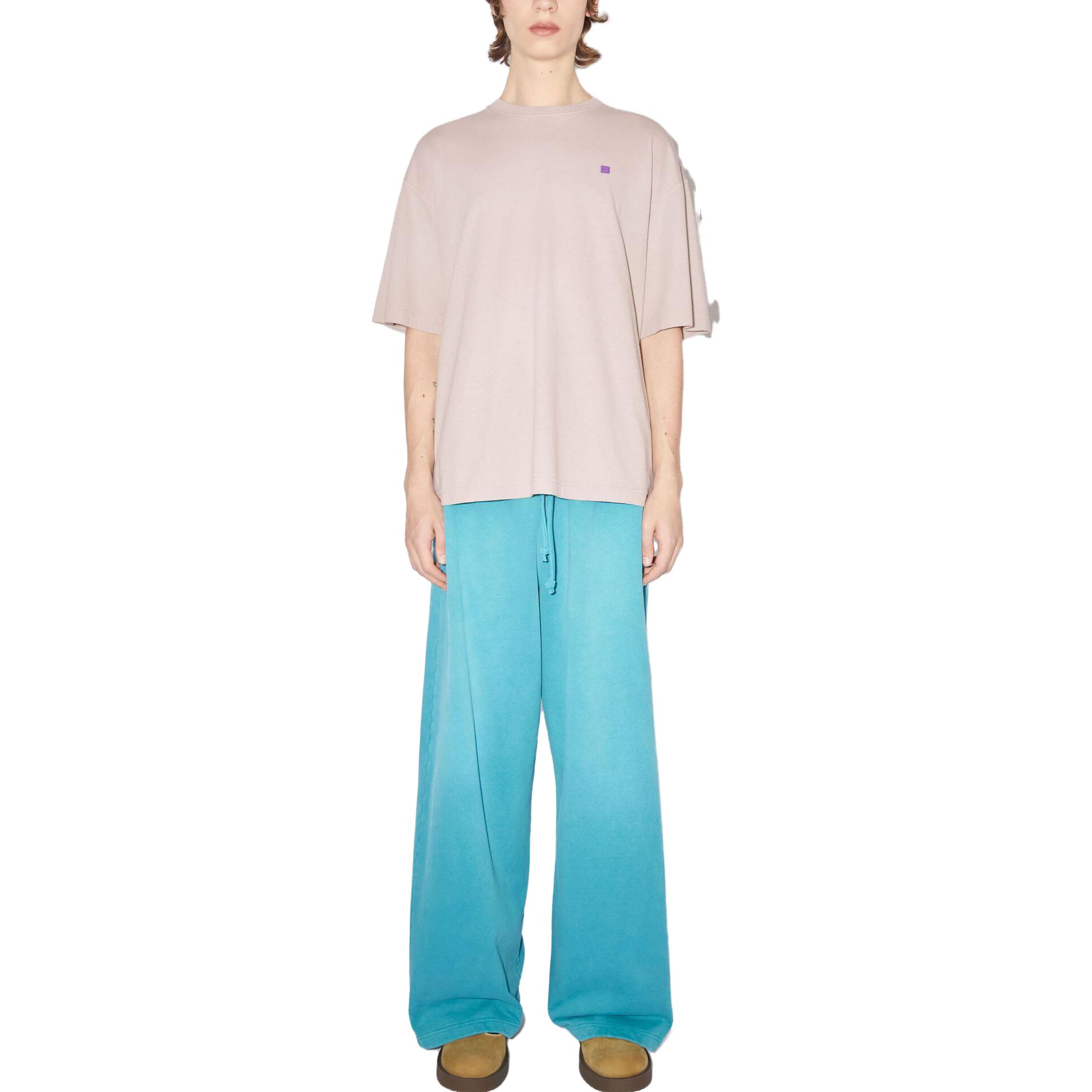 Lookbook 아크네 스튜디오 SS23 페이스 페이디드 베이지 오버사이즈 유니섹스 크루넥 티셔츠. CL0163CJC