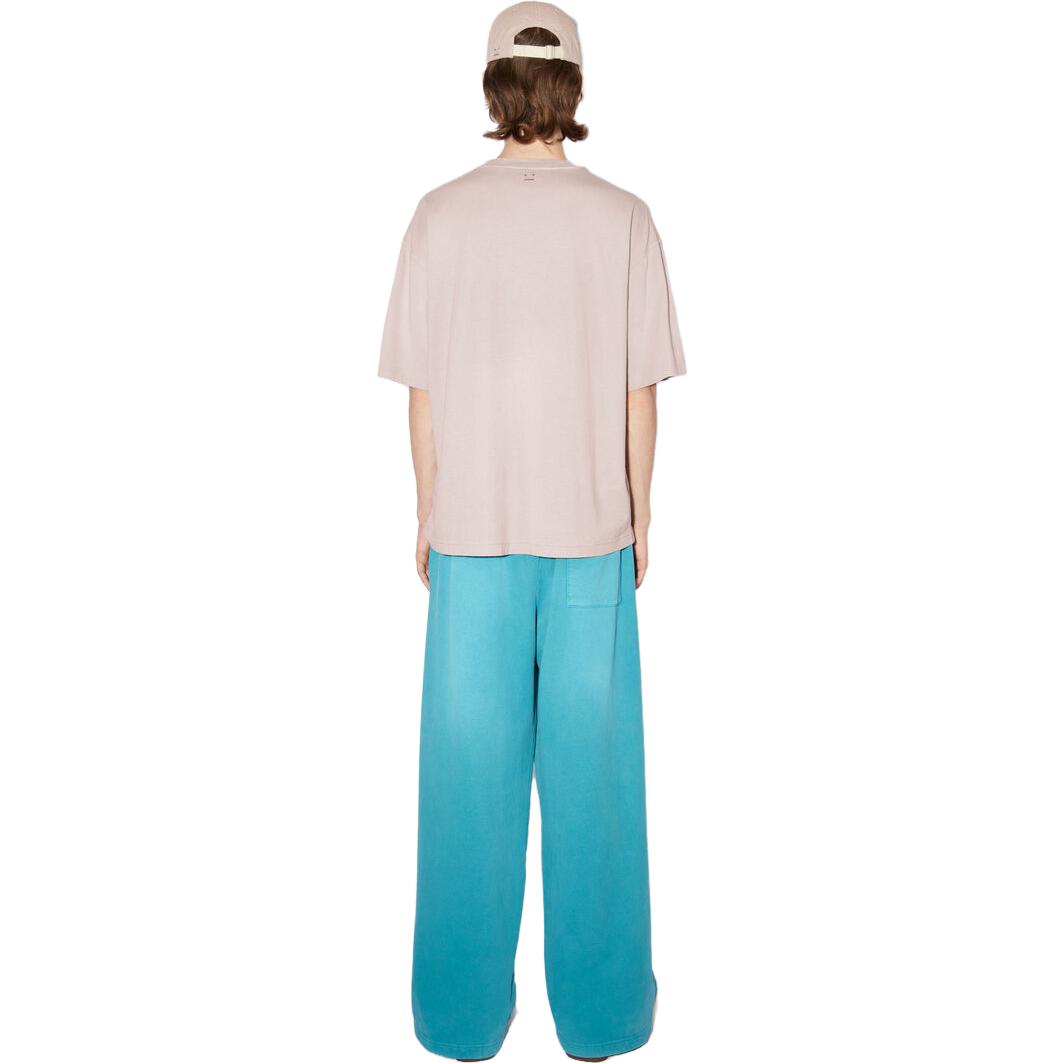 Shop 아크네 스튜디오 SS23 페이스 페이디드 베이지 오버사이즈 유니섹스 크루넥 티셔츠. CL0163CJC