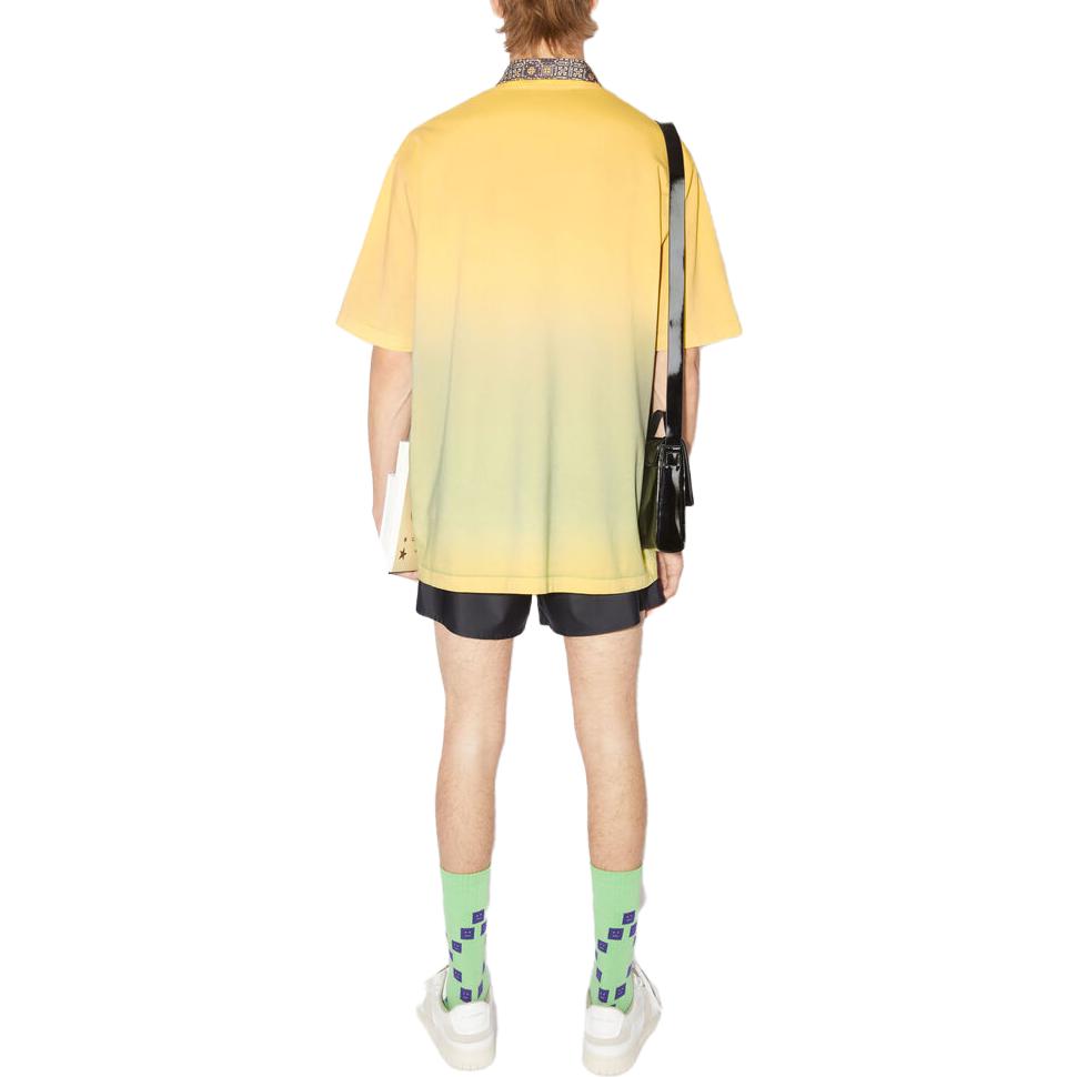 Shop Acne Studios SS23 Kemeja Grafik Wajah Graffiti Unisex Lengan Pendek Multicolor. CL0182-CL2