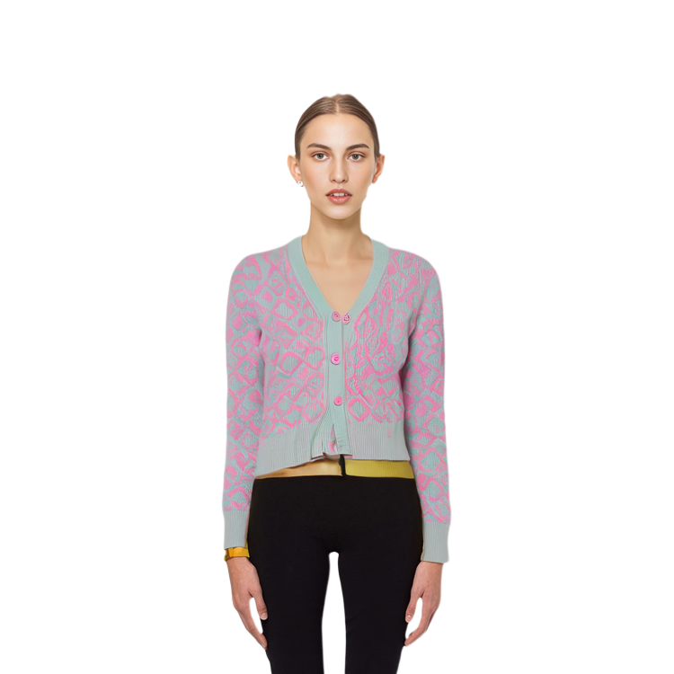 Acne Studios SS23 Face Plaid Smiley Wool Knit Sweater Unisex Pink. C60070-DFN 圖 7