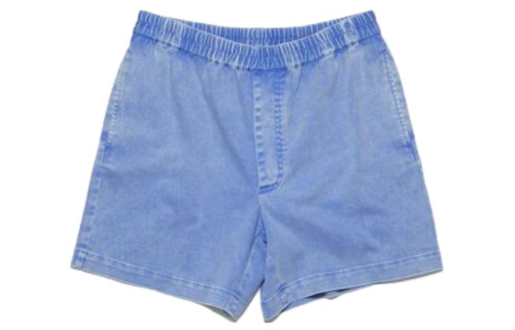 Acne Studios SS23 Face Smile Unisex Relaxed Fit Denim Shorts Electric Blue. CE0037-AAK